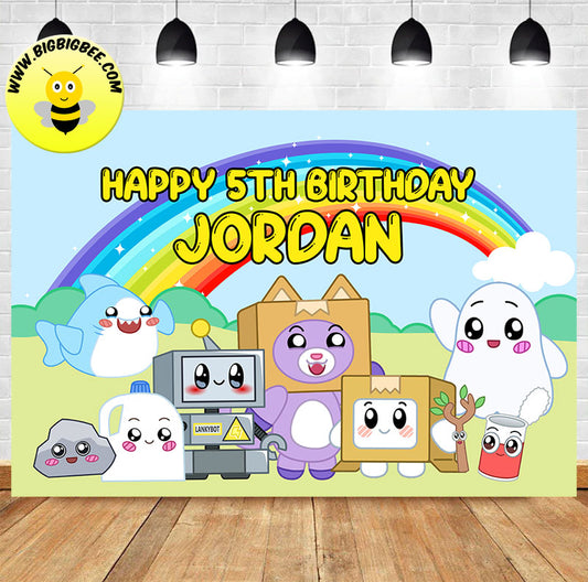 Custom Lankybox Game Theme Birthday Backdrop Banner Deliver to USA UK Australia Canada