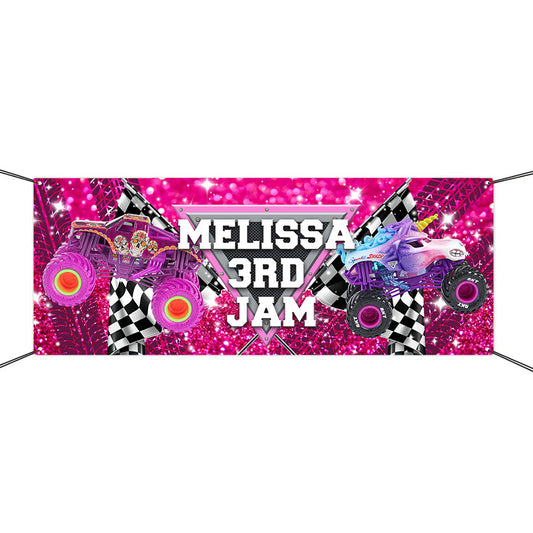 Custom Monster Jam Logo Truck Sparkle Smash Calavera Banner