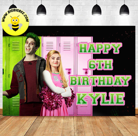 Custom Disney Zombies birthday banner. Shipping to US, UK, Canada and Australia