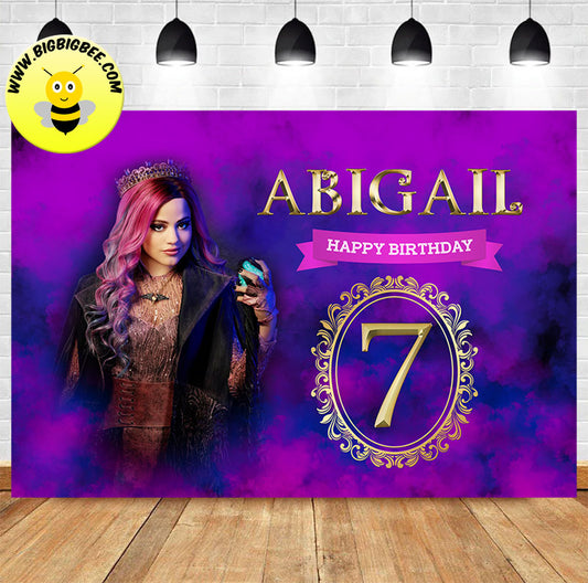 Custom Disney Descendants 3 Audrey Theme Birthday Banner Backdrop Deliver to USA UK Australia Canada