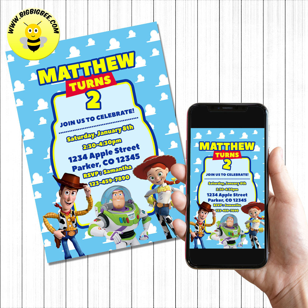 Toy Story Invitation Digital Invitation Birthday Printable Card