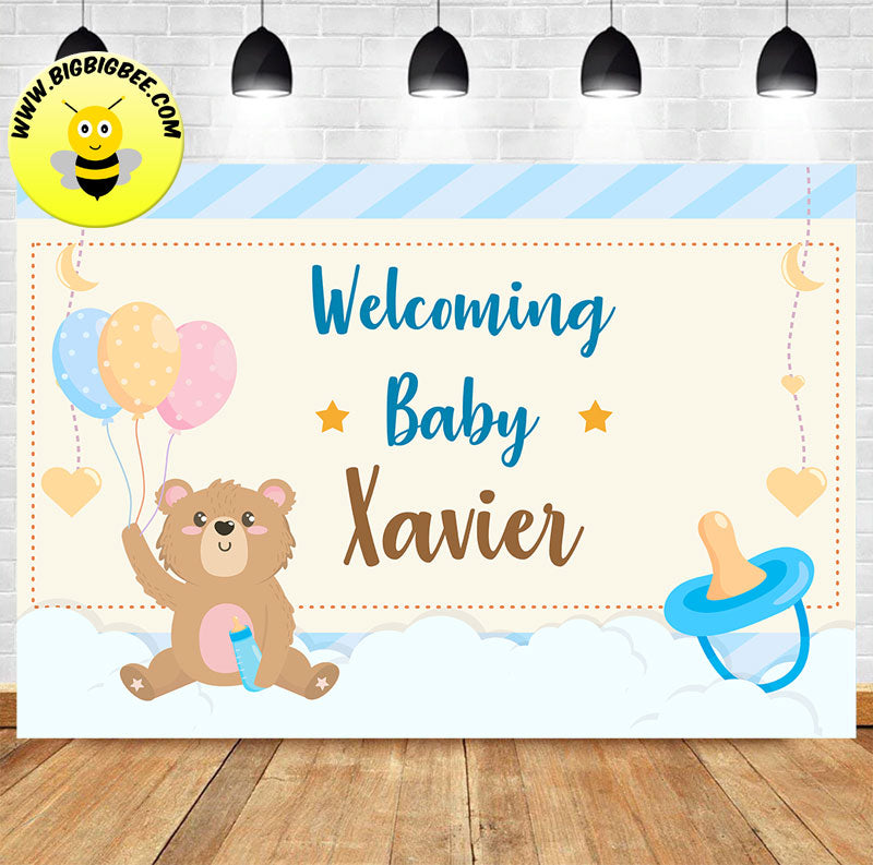 Teddy bear store baby shower banner