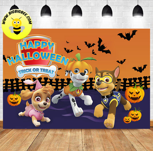 Custom PAW Patrol Halloween Theme Birthday Banner backdrop
