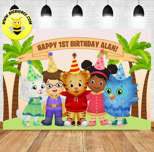 Custom Daniel Tiger's Neighborhood Theme Backdrop Banner