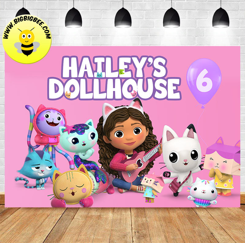 Custom Gabby's Dollhouse Theme Birthday Backdrop – BigBigBee Party Sign
