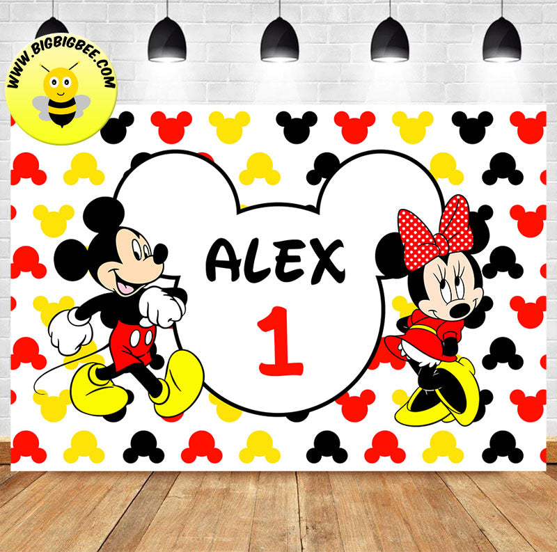 Minnie Bowtique Backdrop Personalized Baby Shower Birthday Banner add Name