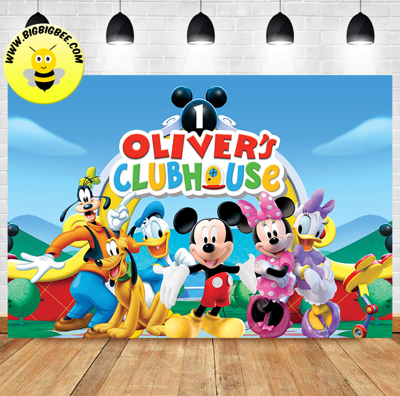 DIGITAL Mickey Mouse Backdrop Birthday, Mickey Mouse Banner