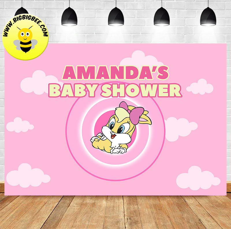 Custom Baby Looney Tunes Baby Shower Backdrop Banner. Ship to USA, Canada, Australia, United Kingdom