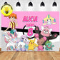 Custom Pokemon Pikachu Misty  Pink Birthday Banner Backdrop