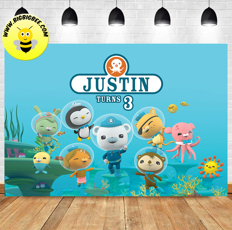 Custom Octonauts Kwazii Captain Barnacles Peso Birthday Theme Underwater Birthday Backdrop