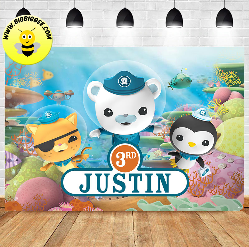 Custom Octonauts Kwazii Captain Barnacles Peso Birthday Theme Underwater Birthday Backdrop