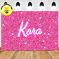 Custom Pink Glitter Barbie Theme Birthday Backdrop Banner