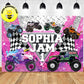 Custom Monster Jam Logo Truck Sparkle Smash  Grave Digger
 Logo Birthday Backdrop