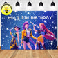 Custom KPop Demon Hunter Huntrix Sparkle Birthday Backdrop