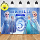 Custom Frozen Elsa Winter Snow Background Theme Birthday Backdrop Banner Deliver to USA UK Australia Canada
