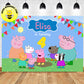 Custom Peppa Pig and friends Theme Birthday Backdrop Banner