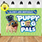 Custom Puppy Dog Pals with Baby Picture Green Theme Birthday Backdrop Banner