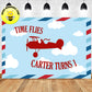Custom Time Flies Envelope Style Plane Blue Sky Theme Birthday Backdrop Banner