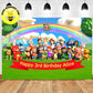 Custom Cocomelon Friends Families Rainbow Theme Baby Birthday Backdrop Banner