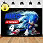Custom Sega Sonic the Hedgehog Lightning Speed Theme Birthday Backdrop Banner