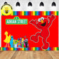 Custom Sesame Street Elmo Red Theme Birthday Backdrop Banner