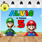 Custom Super Mario Bros Supermario Luigi Theme Birthday Backdrop Banner