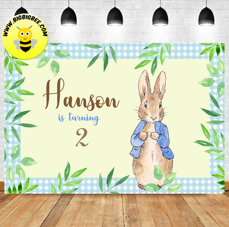 Custom Peter Rabbit Theme Birthday Banner – BigBigBee Party Sign