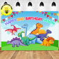 Custom Cute Dinosaur T. rex Theme Birthday Backdrop Banner