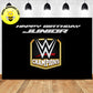 Custom WWE Logo Belt Wrestling Theme Birthday Backdrop Banner