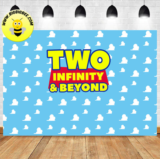 Custom Toy Story Logo Two Infinity Beyond Theme Birthday Backdrop Banner