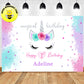 Custom Pastel Watercolor Unicorn Theme Birthday Backdrop Banner