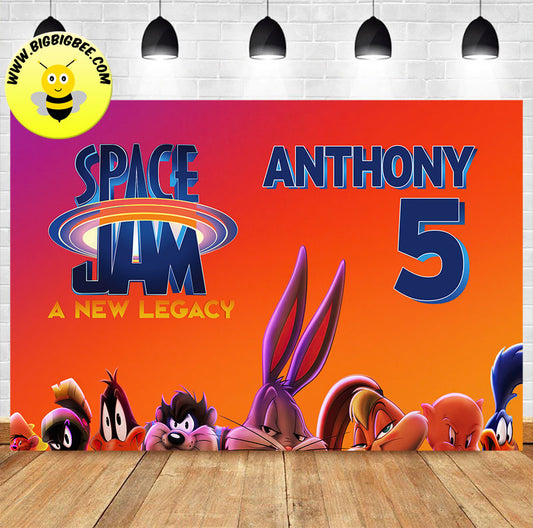 Custom Space Jam: A New Legacy Theme Birthday Backdrop Banner