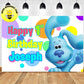Custom Blue Clues Colorful Theme Birthday Backdrop Banner