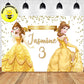 Custom Disney Princess Belle Gold Yellow Theme Birthday Backdrop Banner