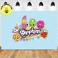 Custom Shopkins Theme Birthday Backdrop Banner
