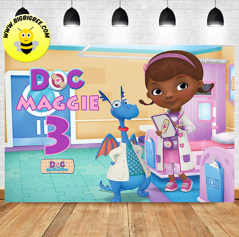 Custom Doc McStuffins & Friends Birthday Theme Backdrop Banner