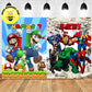 Custom Avengers Super Mario Birthday Backdrop Banner Deliver to USA UK Australia Canada