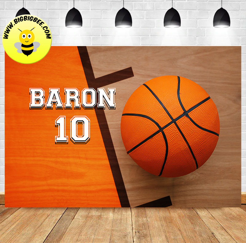 Custom Basketball Theme Birthday Backdrop Banner