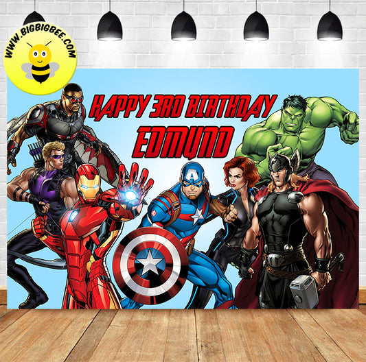 Custom Marvel Avengers DC Comics Justice League Birthday Backdrop Banner Deliver to USA UK Australia Canada