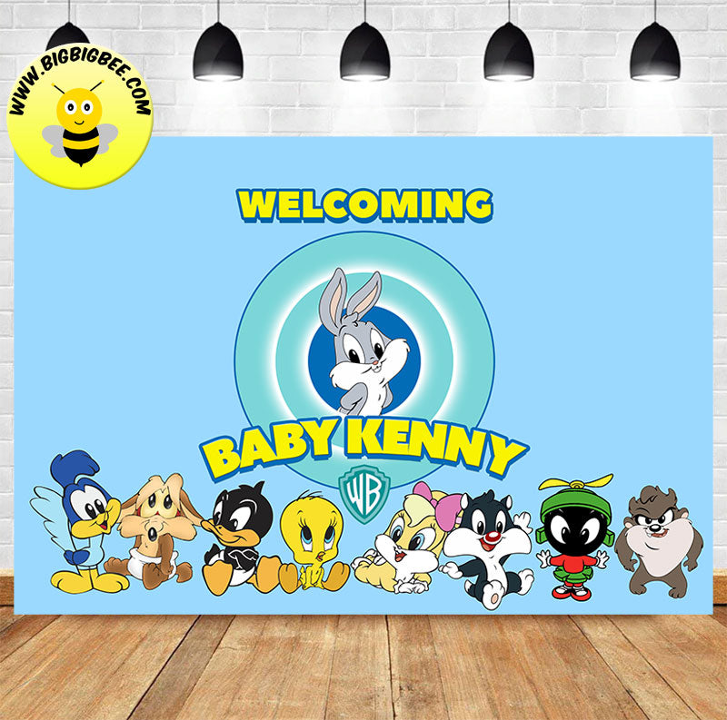 Custom Baby Looney Tunes Baby Shower Backdrop Banner. Ship to USA, Canada, Australia, United Kingdom