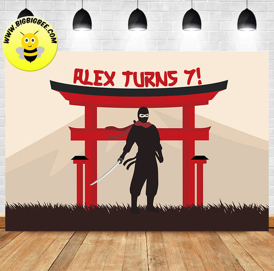 Custom Ninja Theme Birthday Backdrop Banner Deliver to USA UK Australia Canada