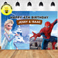 Custom Frozen Elsa Spiderman Background Theme Birthday Backdrop Banner Deliver to USA UK Australia Canada