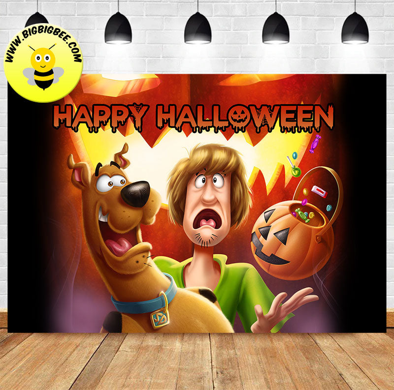 Scooby Doo Halloween Theme Birthday Banner backdrop