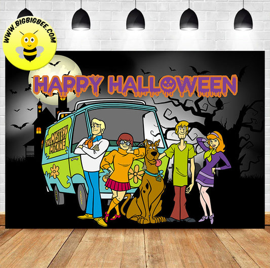 Scooby Doo Halloween Theme Birthday Banner backdrop