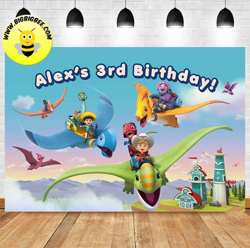 Custom Dino Ranch Theme Birthday Backdrop Banner Deliver to USA UK Australia Canada