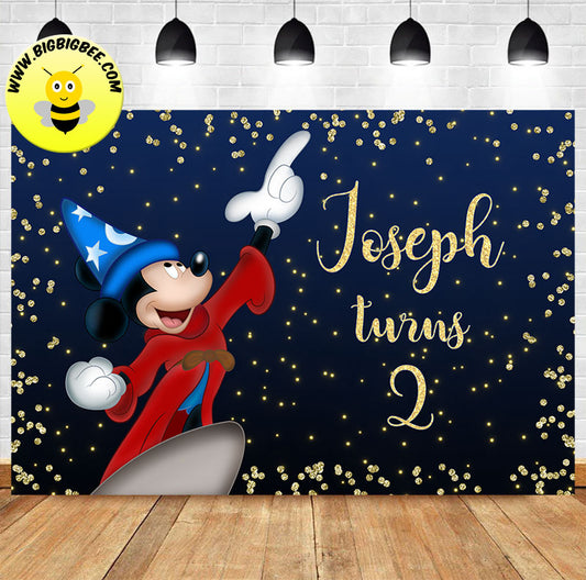 Custom Mickey Mouse Theme Birthday Backdrop Banner Deliver to USA UK Australia Canada