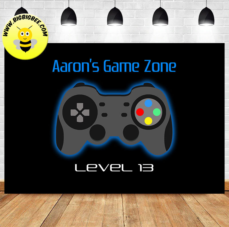 Custom Gaming Console Theme Birthday Backdrop Banner Deliver to USA UK Australia Canada