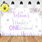 Custom Winter Wonderland Purple Theme Birthday Backdrop Banner