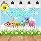 Custom Pinkfong Hogi Theme Birthday Backdrop Banner