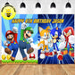 Custom Sega Sonic Super Mario Birthday Backdrop